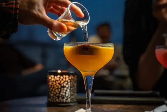 Cocktail being poured at OXO Tower Bar